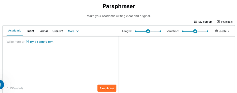SciSpace core feature - Paraphraser